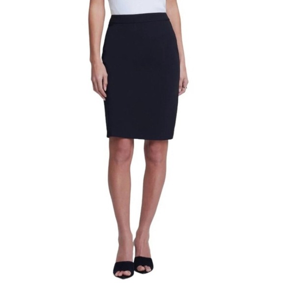 L'Agence Olyvia Pencil Skirt Black Size 8 $440 MSRP Back‎ Slit And Zip - Picture 1 of 9